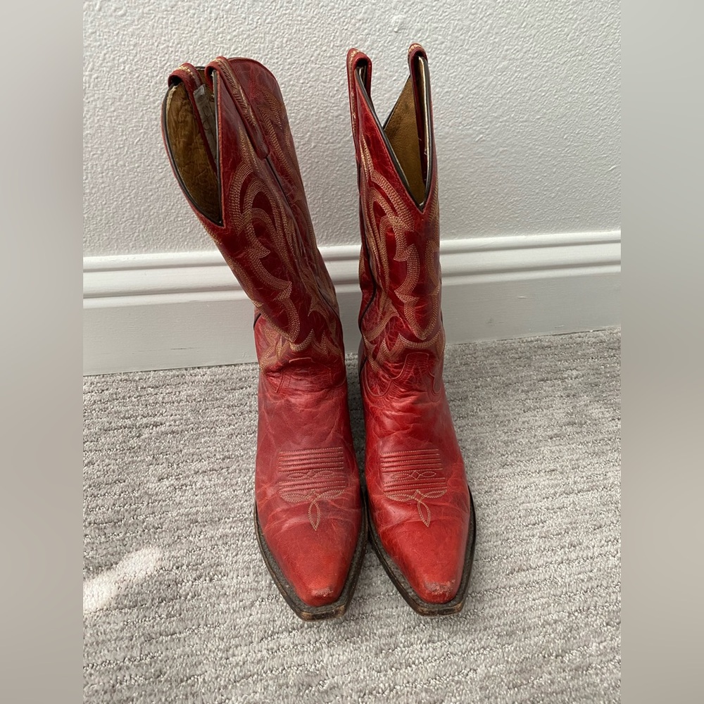 Red SHYANNE WOMEN'S LUCILLE WESTERN BOOTS - SNIP TOE 7.5B